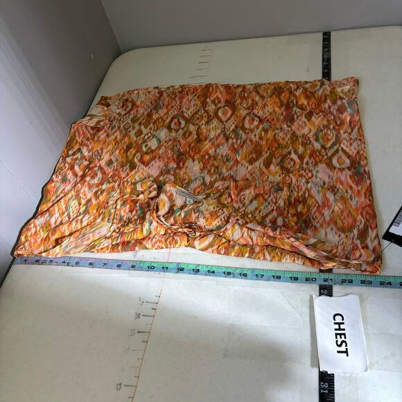 Liverpool Los Angeles Shirred Tie Front Blouse Sleeveless Top M Granola Sheer - Picture 5 of 14